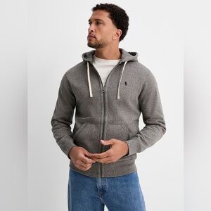 Polo Ralph Lauren Heathered Zip Hoodie Grey Size XL